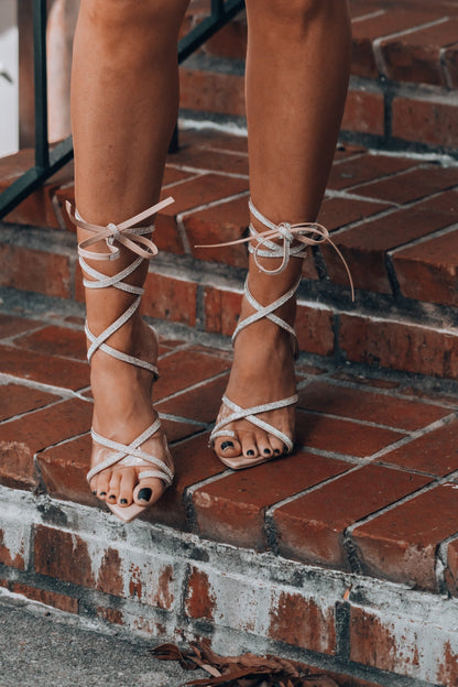 In The Nude Rhinestone Heels FINAL SALE