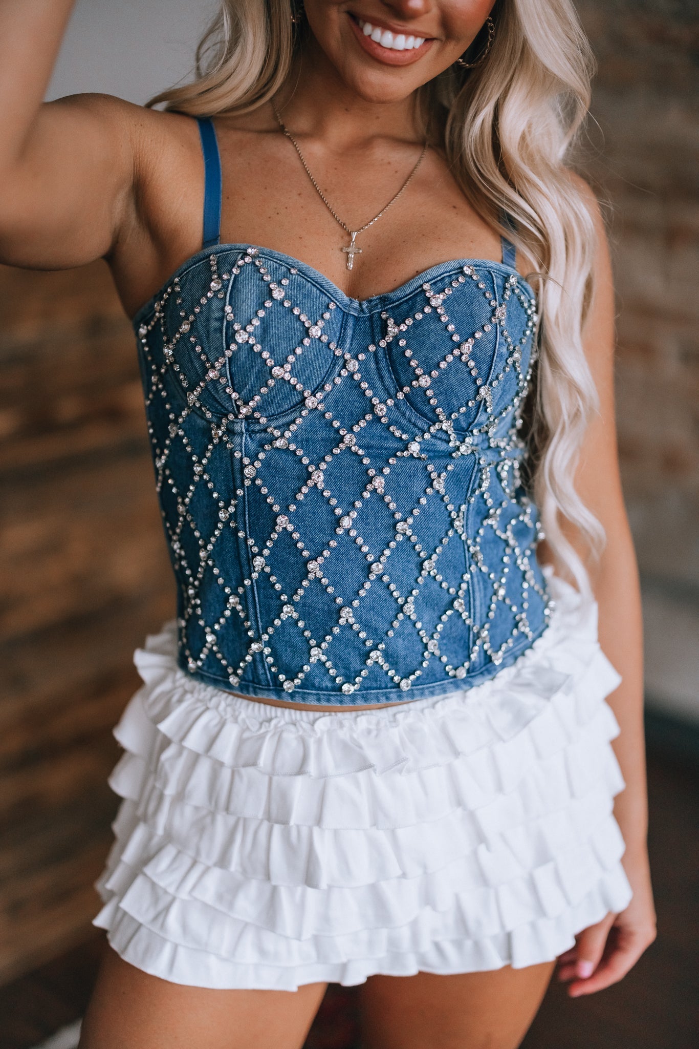 Diamonds And Denim Corset Top