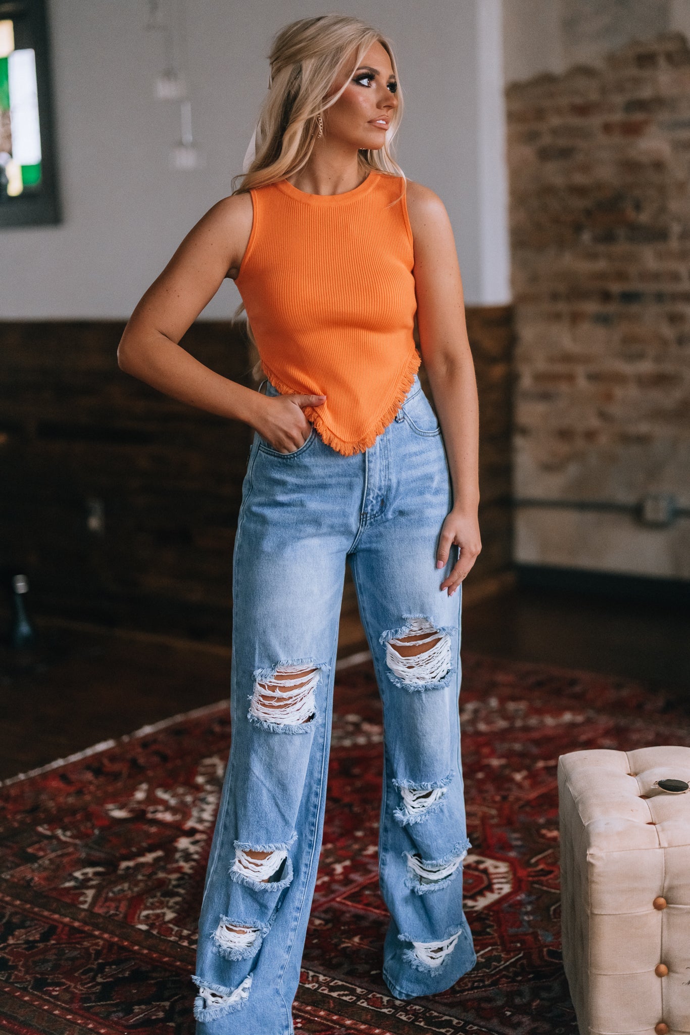 Touchdown Fringe Tank Top