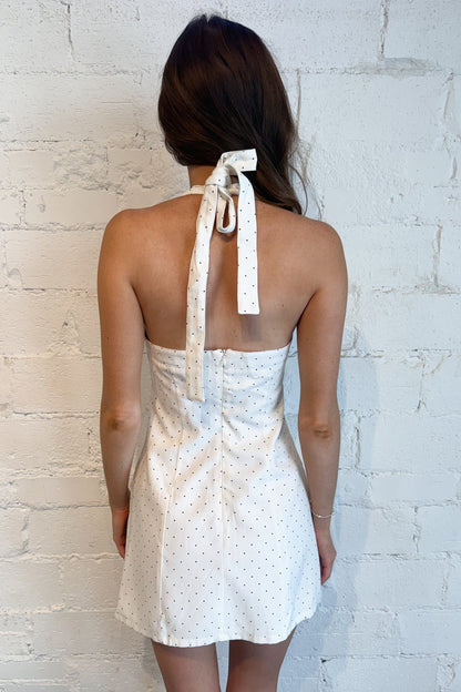 Halter Neck Polka Dot Mini Dress
