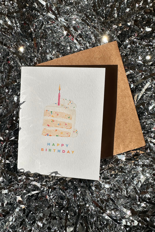 Happy Birthday Cake Greeting Card
