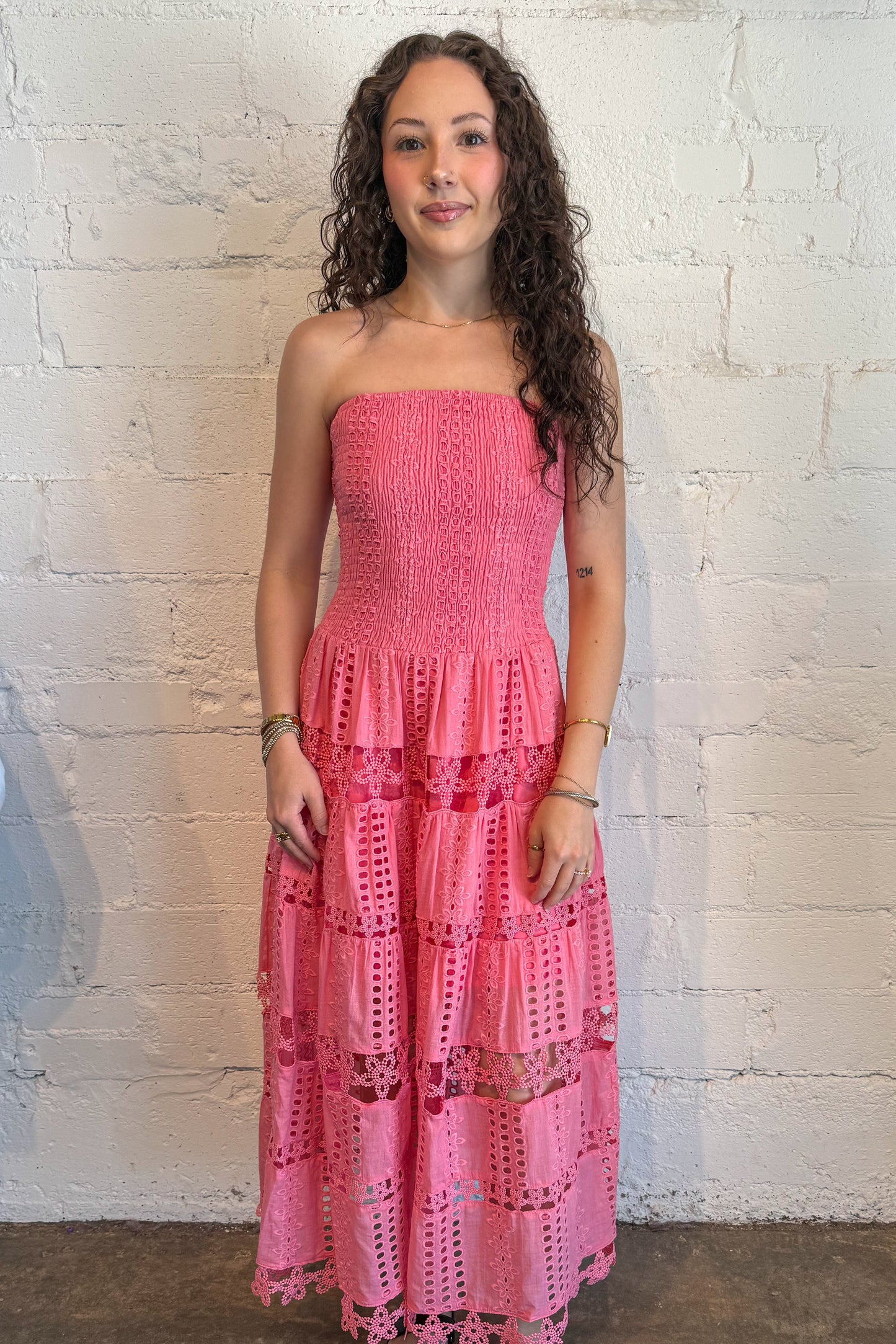 Evelyn Eyelet Maxi Dress