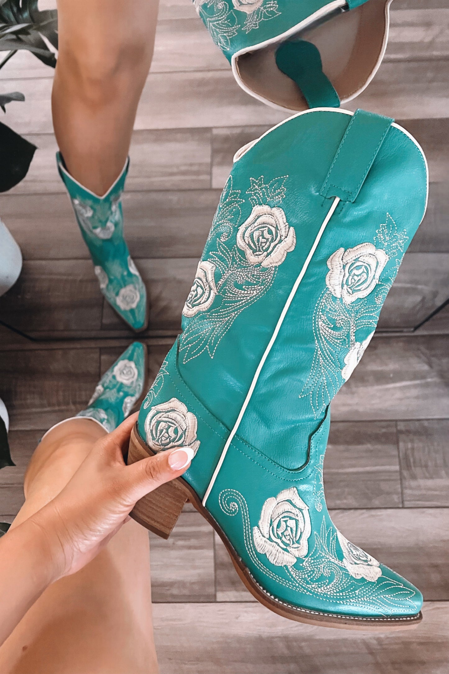 Tiffany Floral Cowboy Booties FINAL SALE