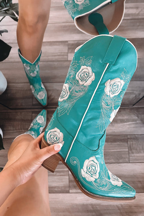 Tiffany Floral Cowboy Booties FINAL SALE