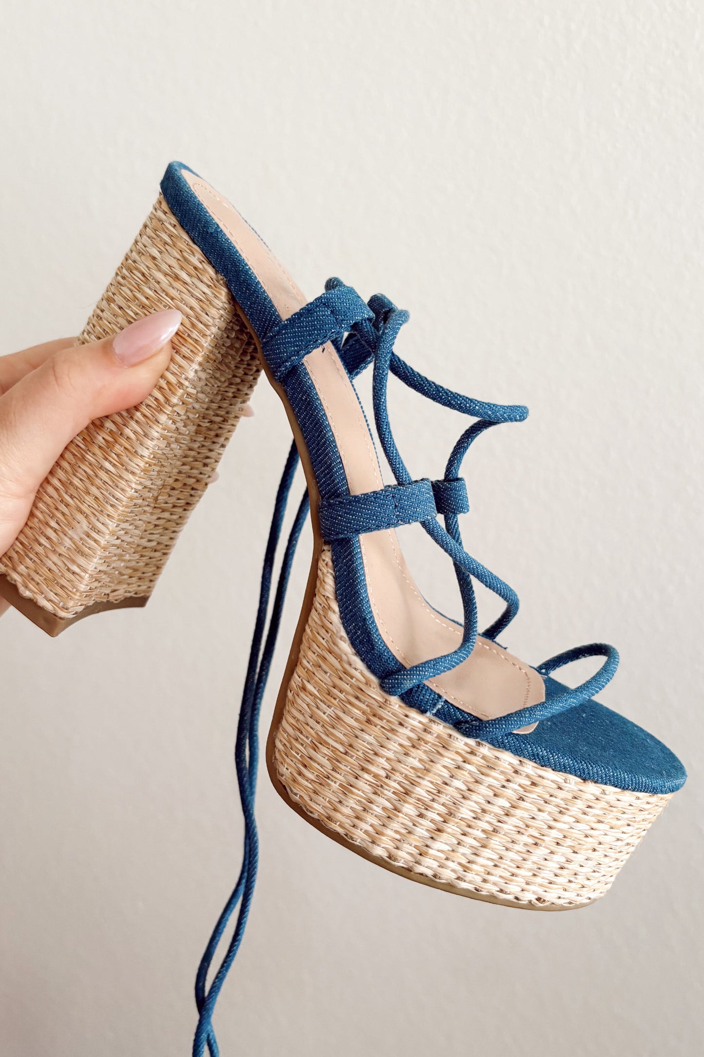 Jasmine Platform Heels (Denim)