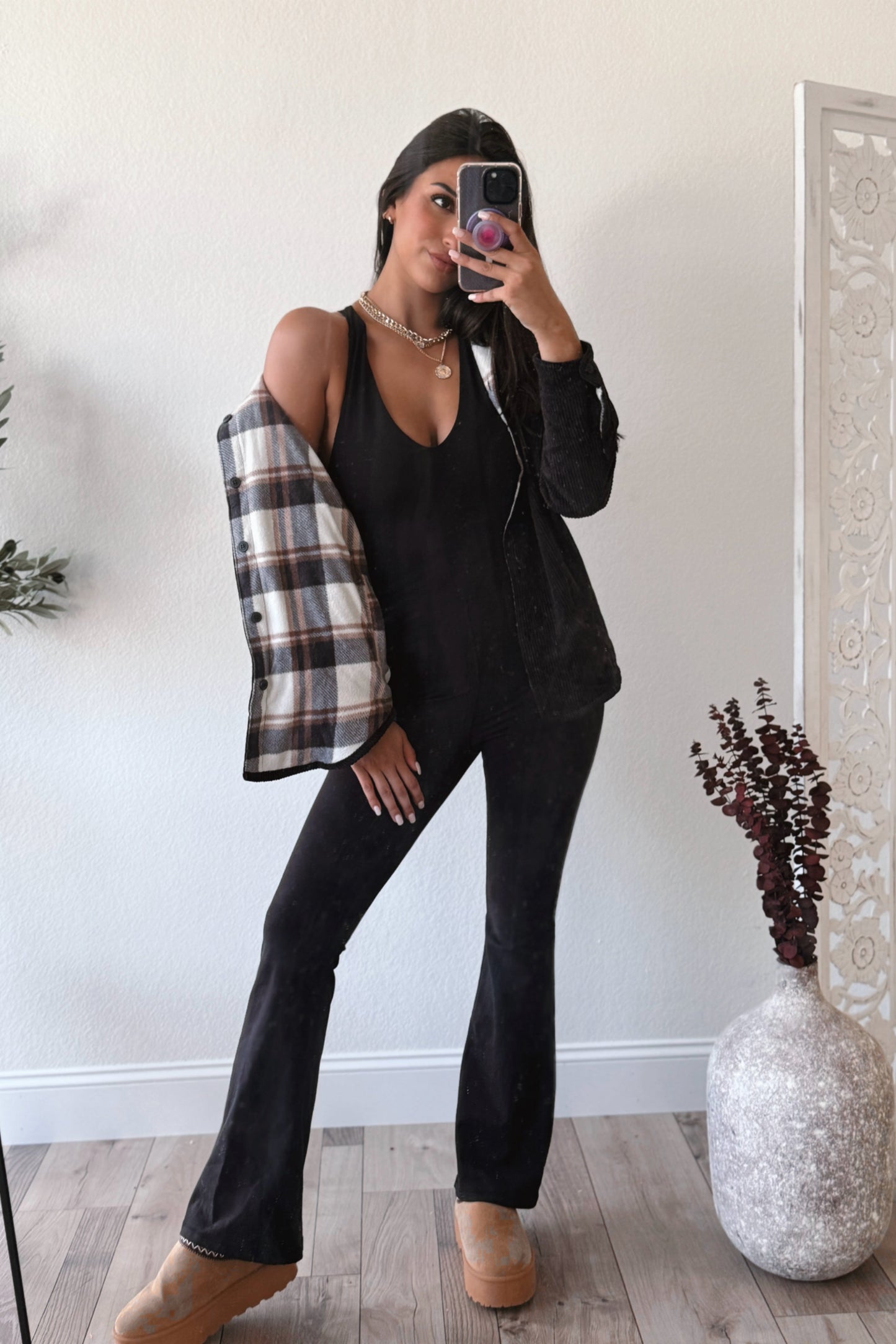 Cinnamon Spice Reversible Plaid Jacket (Black)