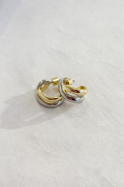 Double Silver and Gold Hoops