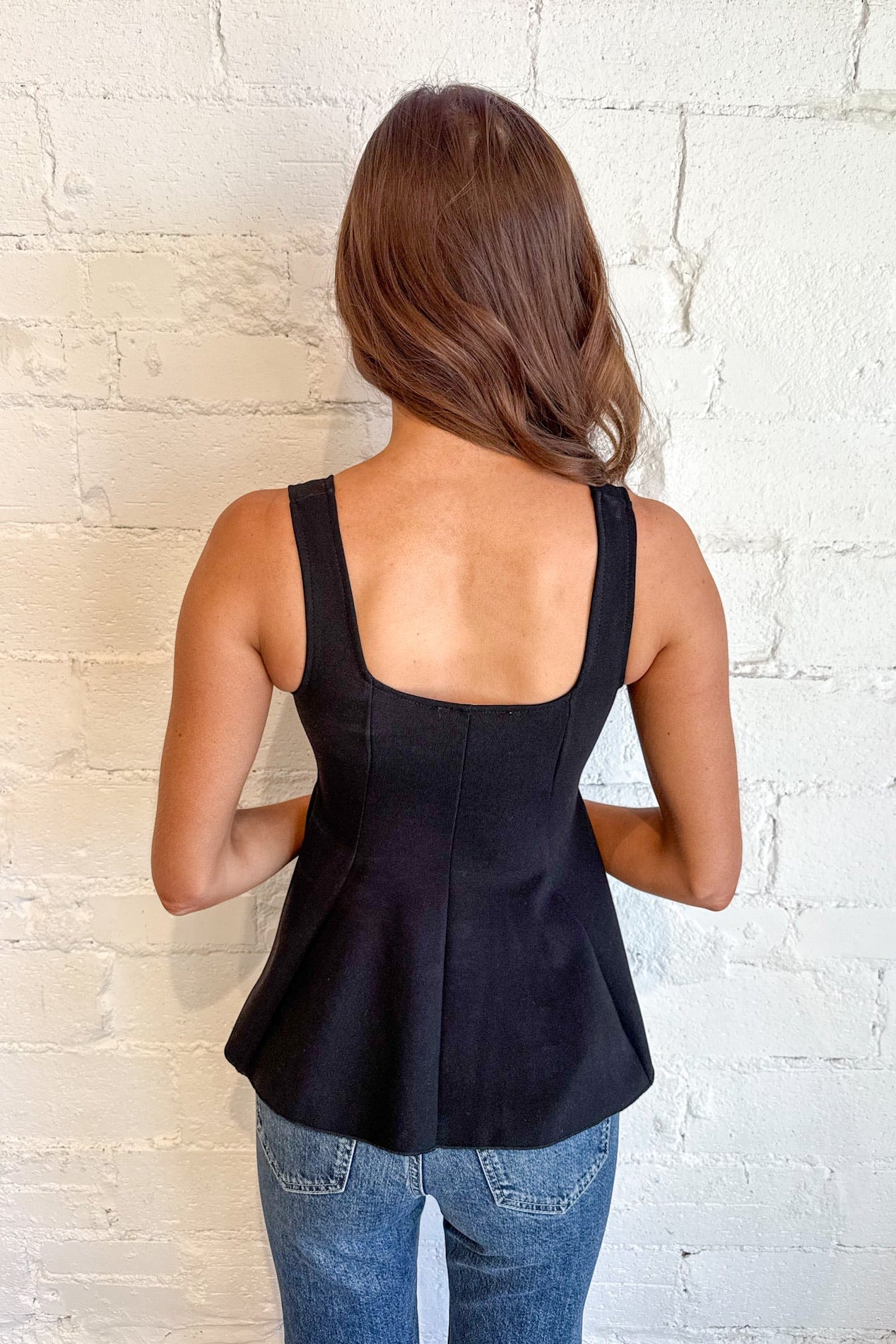 Interlock Peplum Top