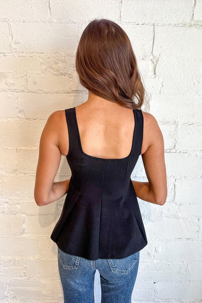 Interlock Peplum Top
