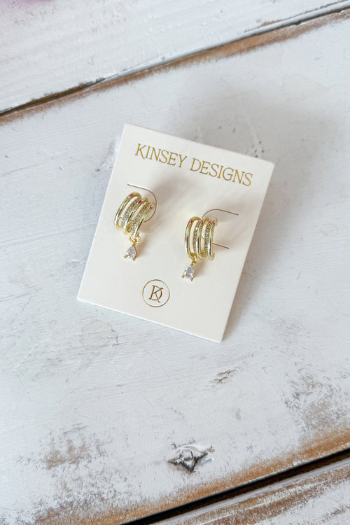 Kaia Triple Teardrop Post Earrings