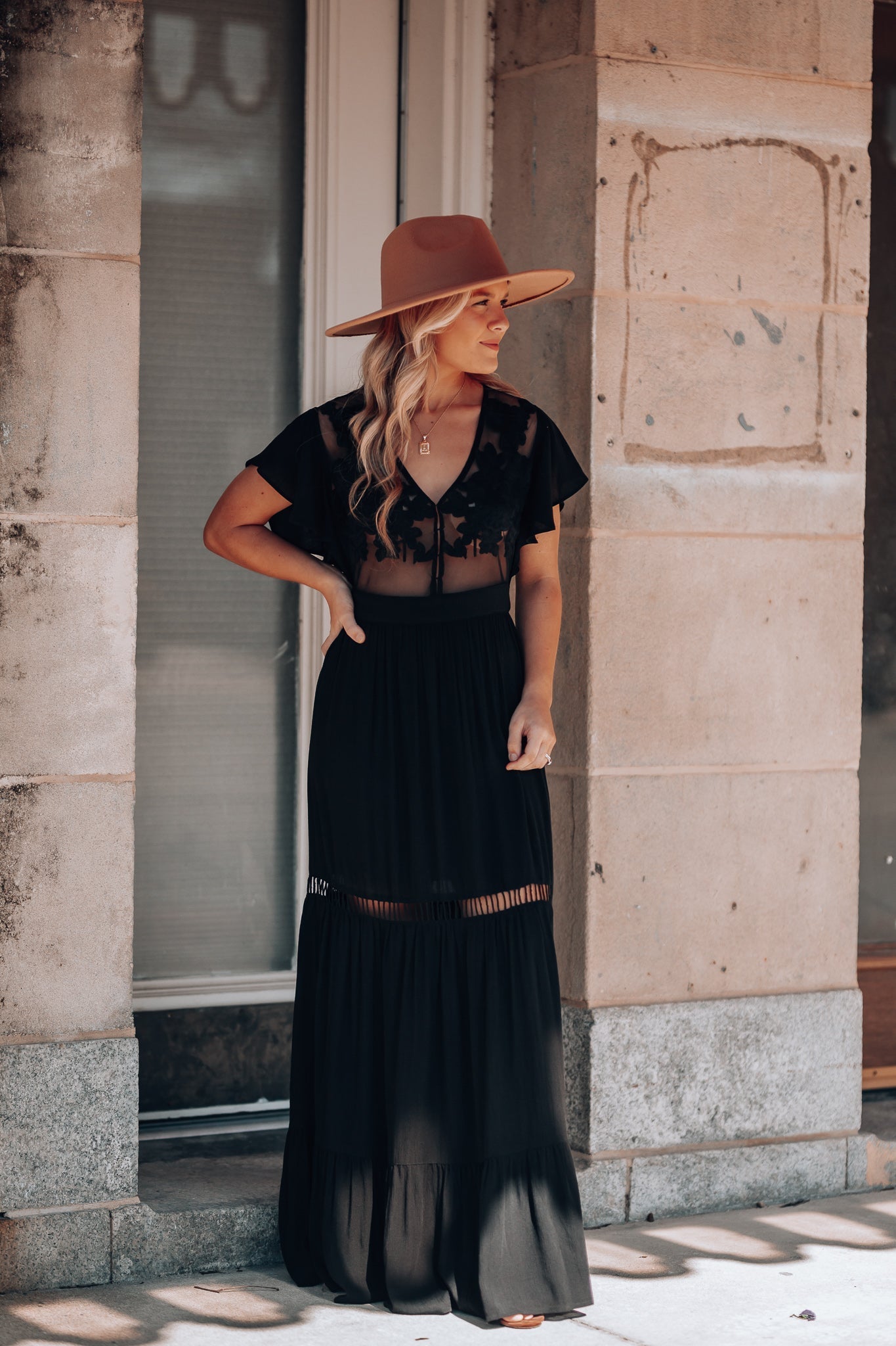 Skylar Embroidered Maxi Dress (Black) FINAL SALE