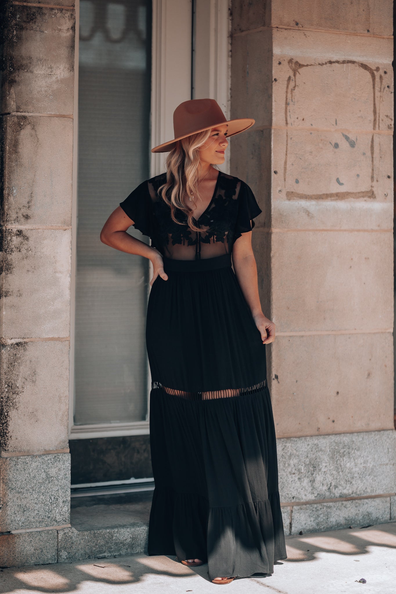 Skylar Embroidered Maxi Dress (Black) FINAL SALE