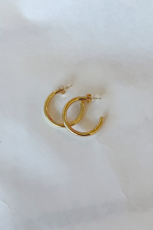 Large Thin Gold Hoop Earrings