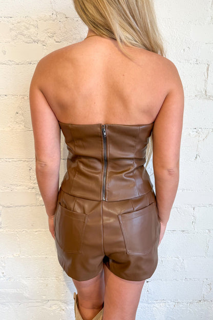 Leather Latte Shorts