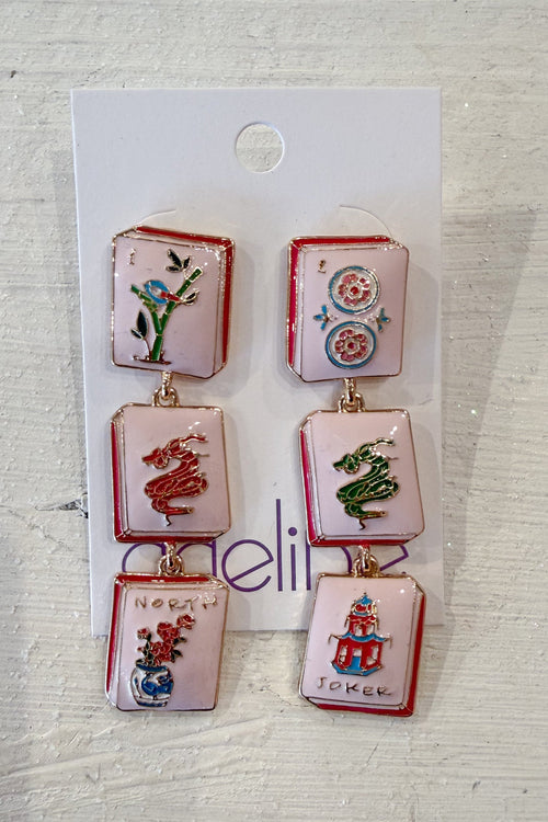 Mahjong Tile Earrings