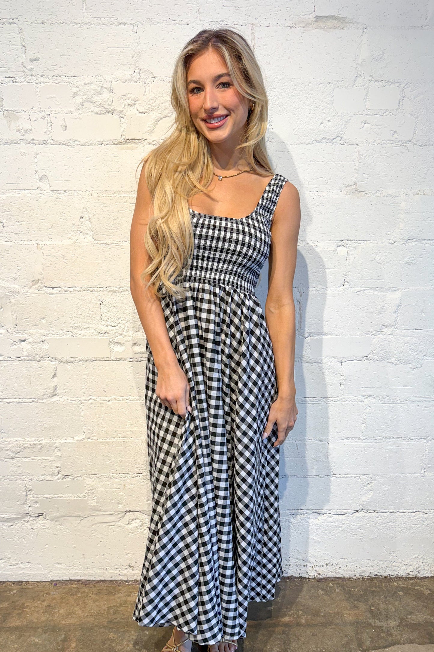 Maren Gingham Maxi Dress