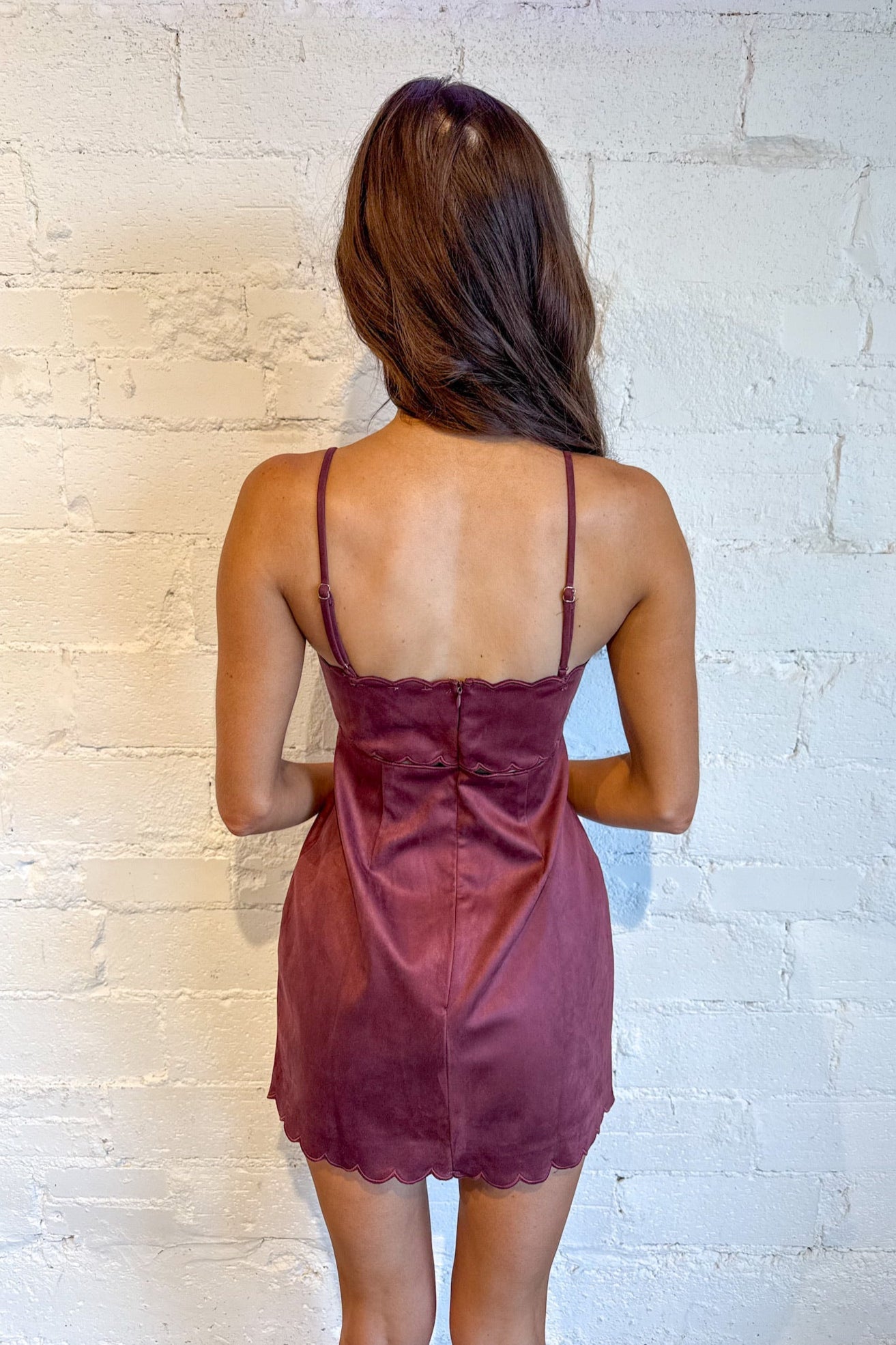 Moonstone Scallop Mini Dress