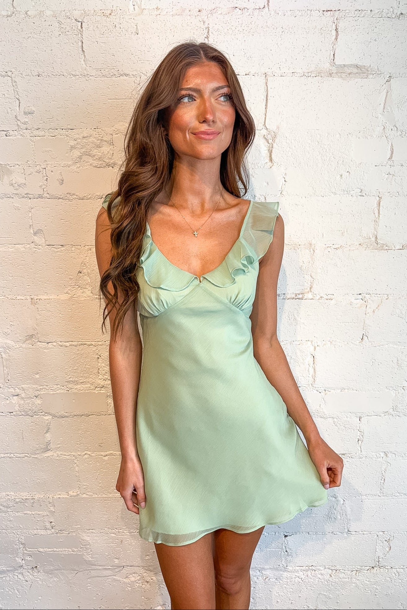 Matcha Girly Mini Dress