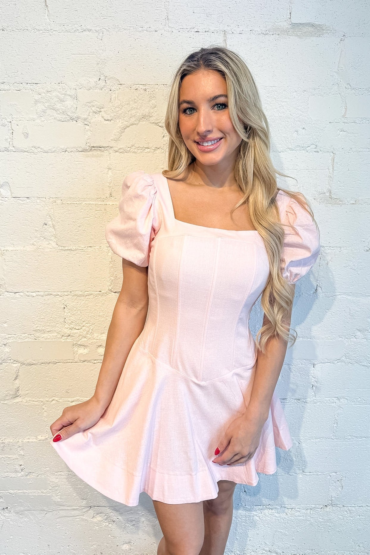 May Puff Sleeve Mini Dress