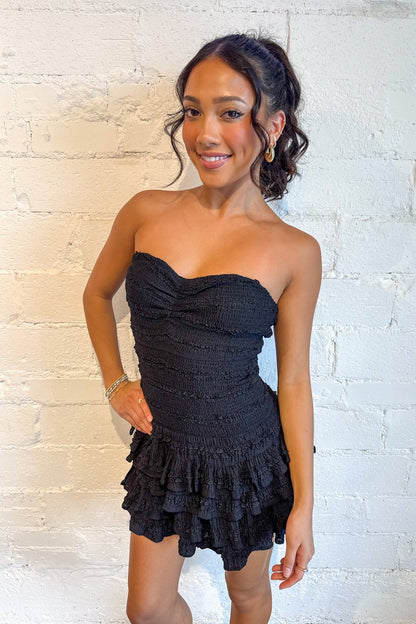 Mia Smocked Ruffle Romper Dress