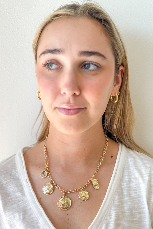 Moon and Stars Charm Necklace