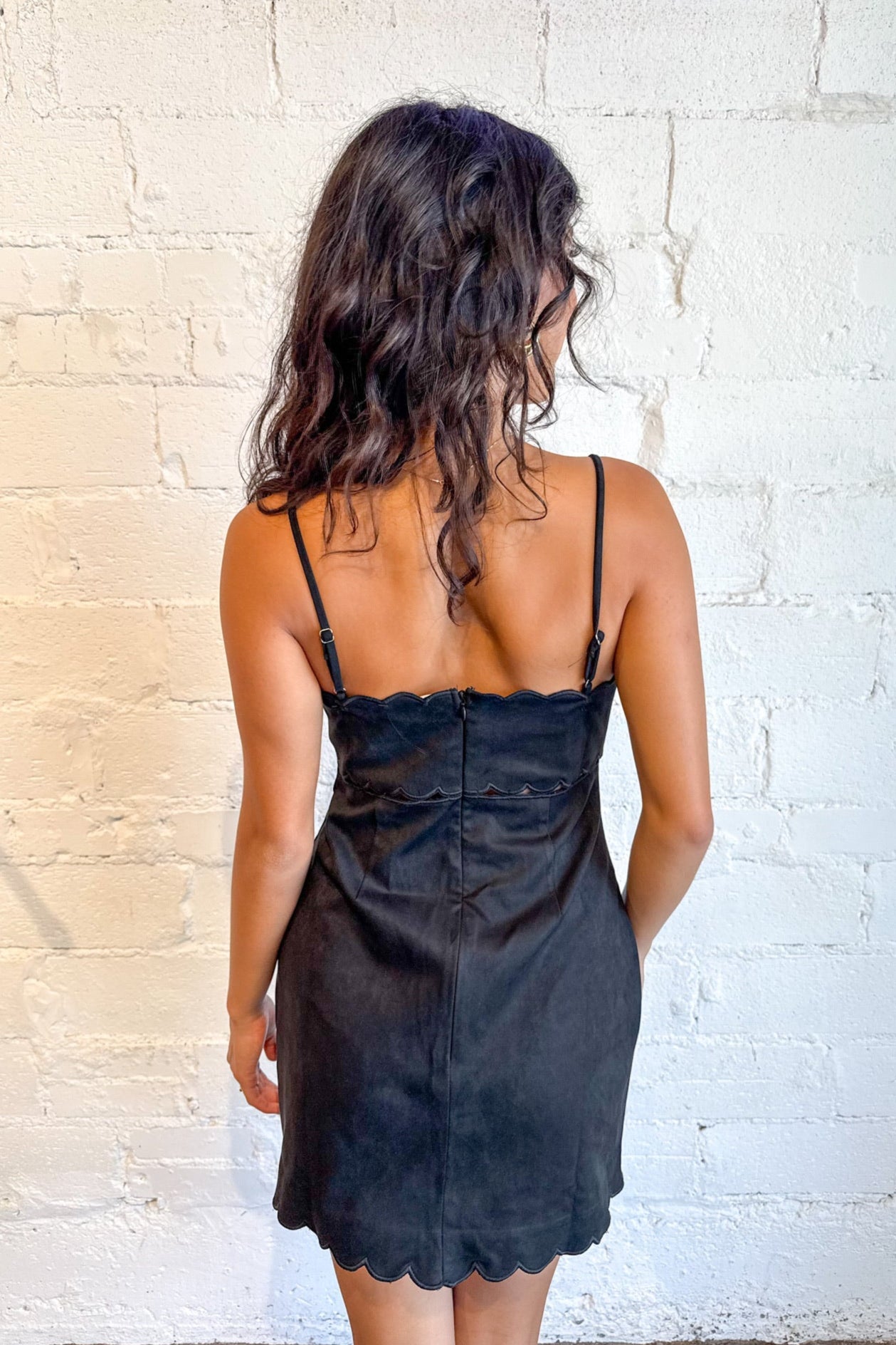 Moonstone Scallop Mini Dress
