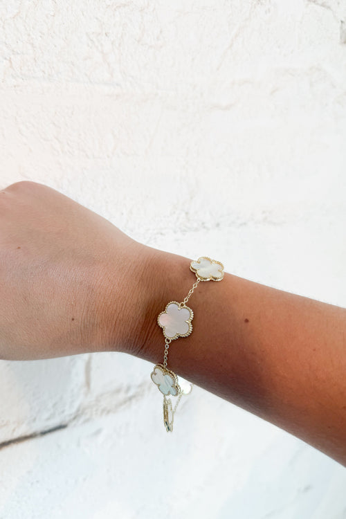 Mother of Pearl Clover Bracelet