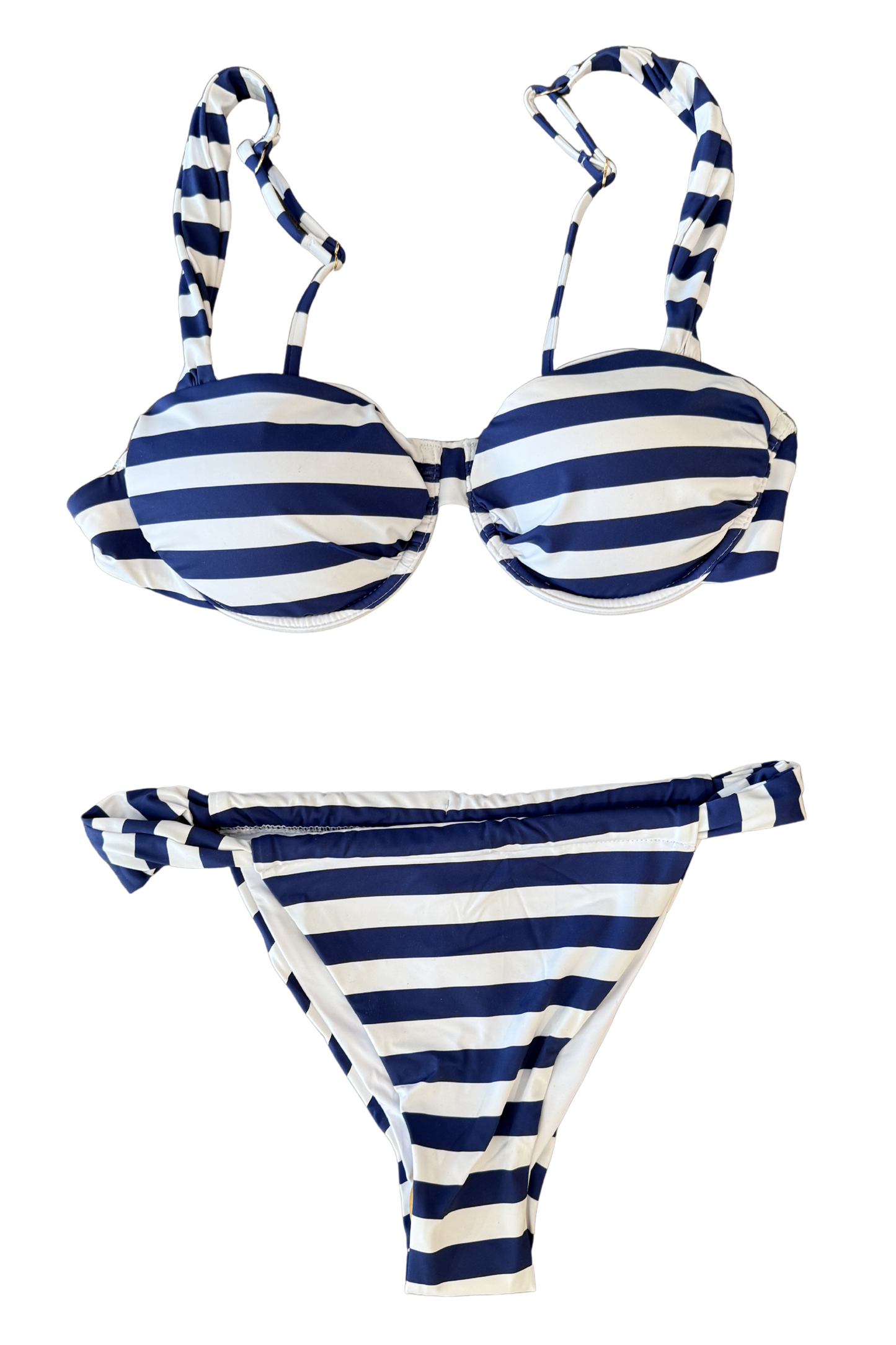 Navy Stripe Bikini Top
