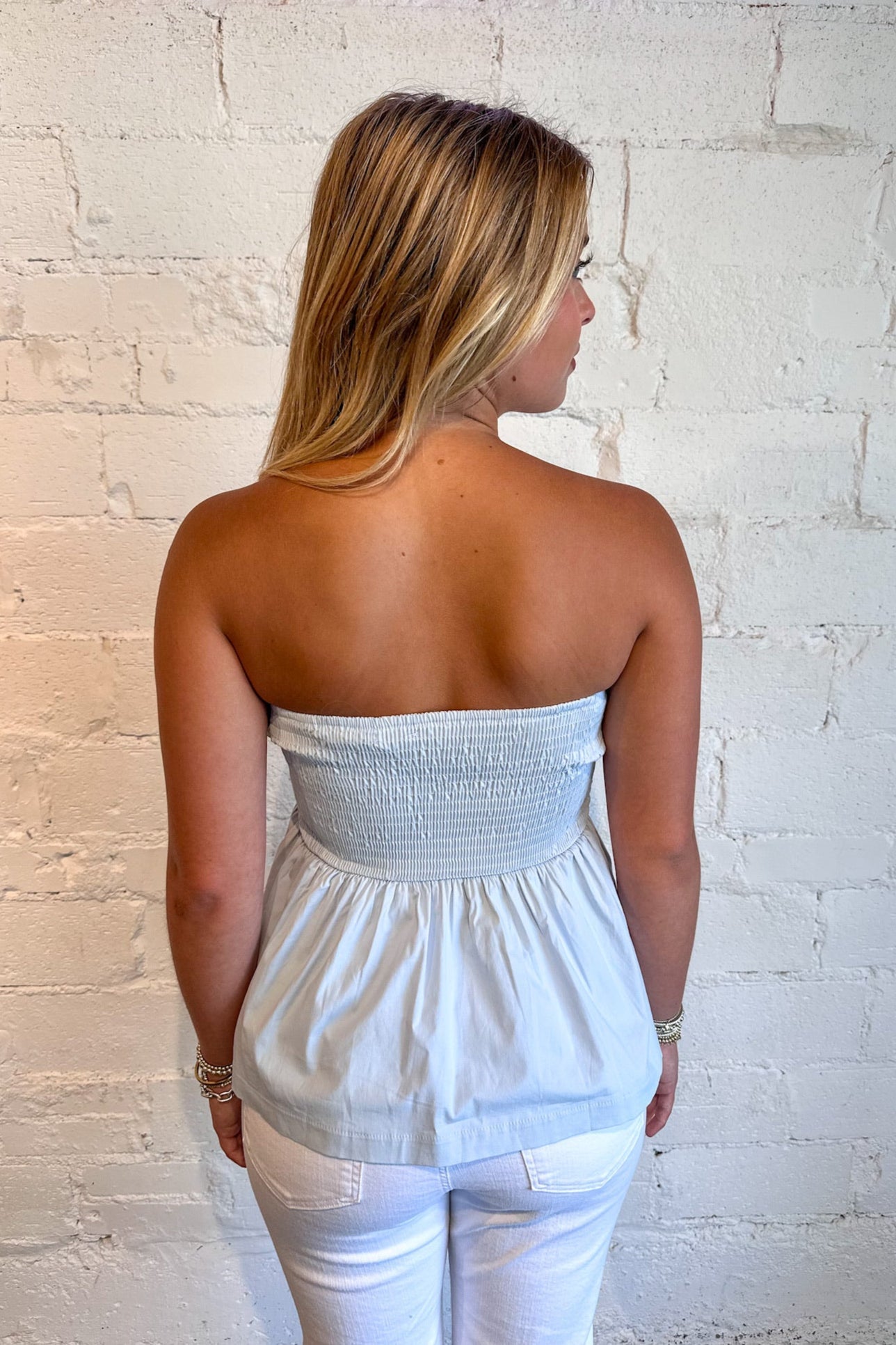 Nola Peplum Tube Top