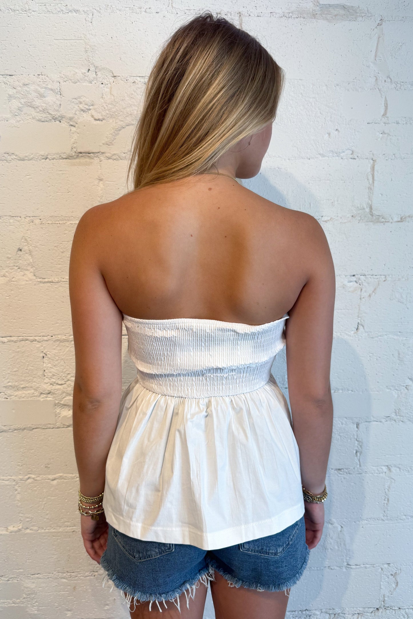 Nola Peplum Tube Top