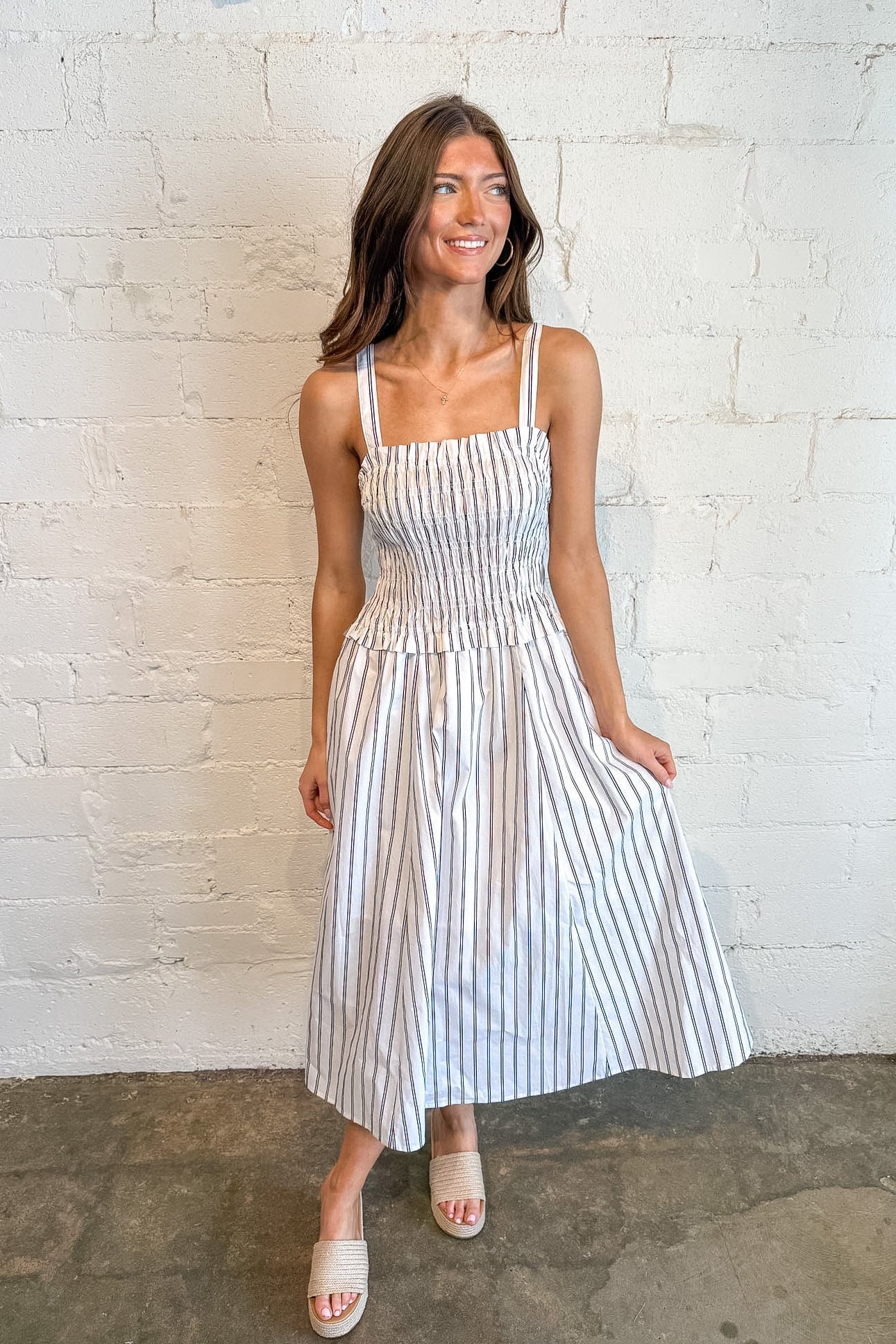 Nova Striped Midi Dress