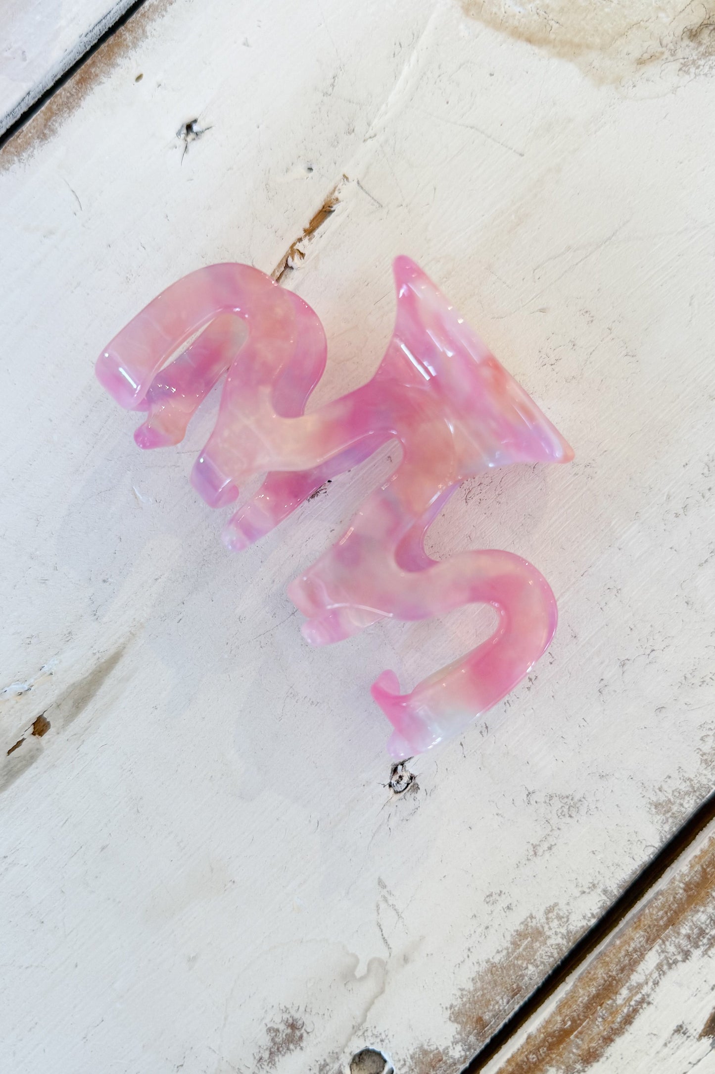 Pink Malibu Zig Zag Claw Clip