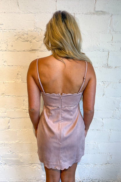 Moonstone Scallop Mini Dress
