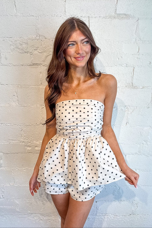 Piper Polka Dot Peplum Top