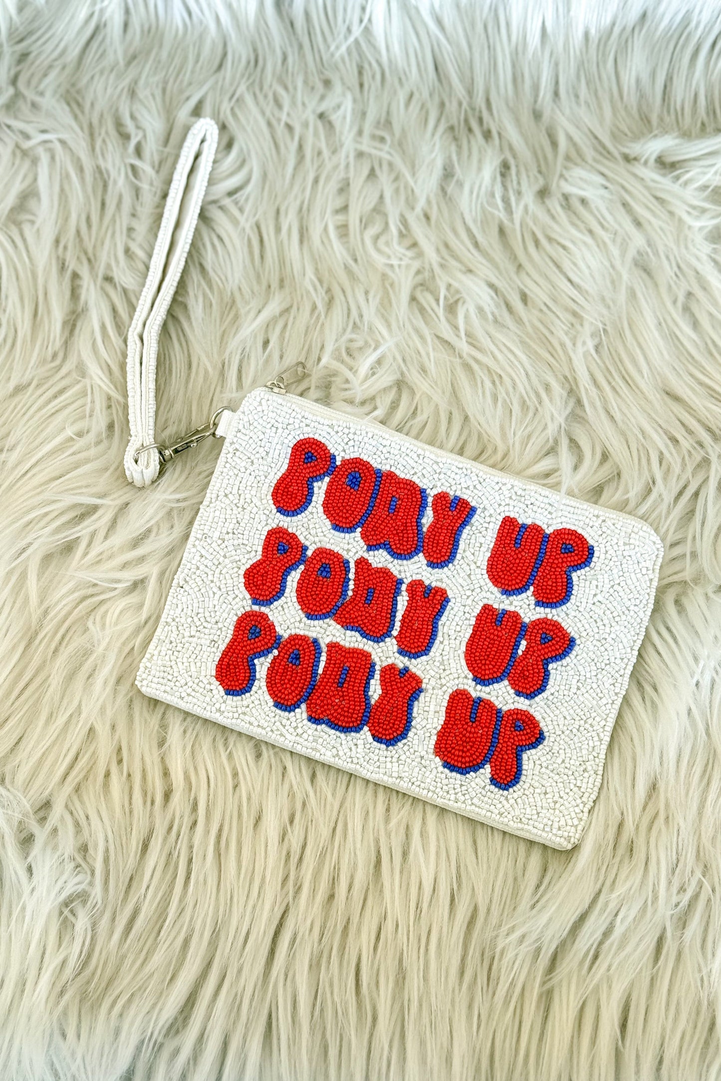 Pony Up Beaded Wristlet