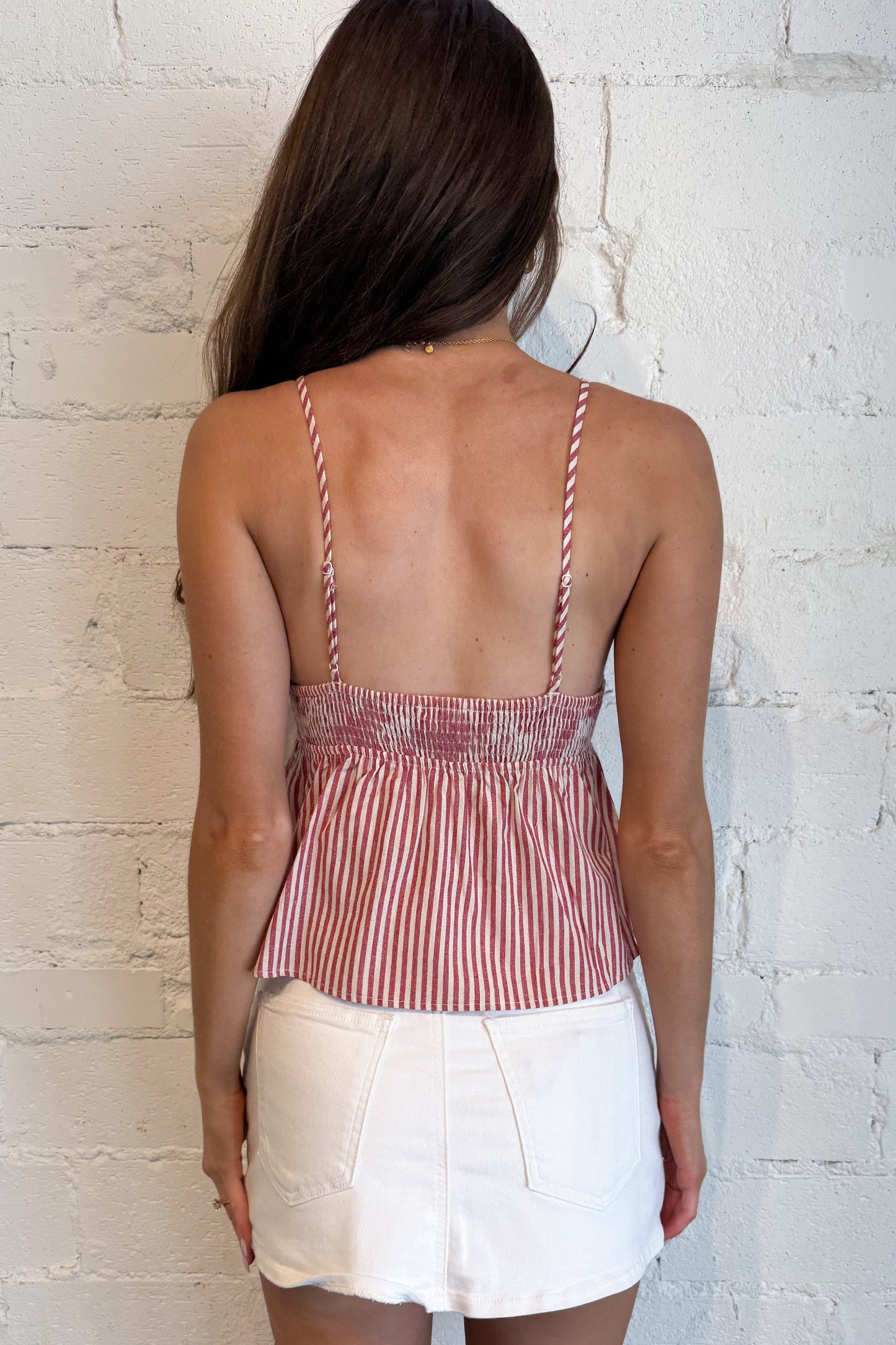 Retro Red Stripe Top