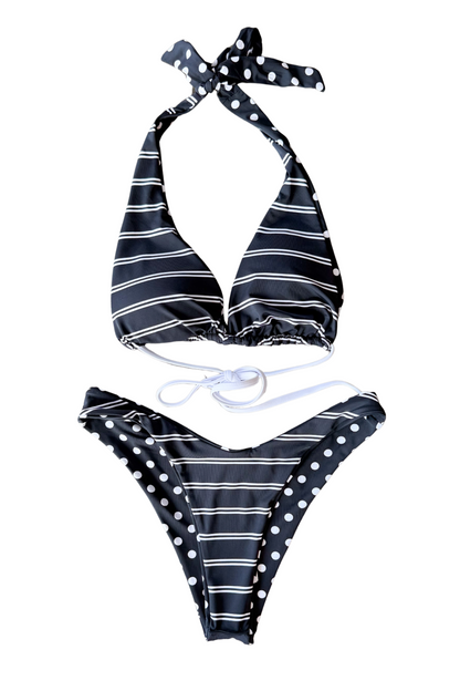 Reversible Stripe/Polka Dot Bikini Bottoms