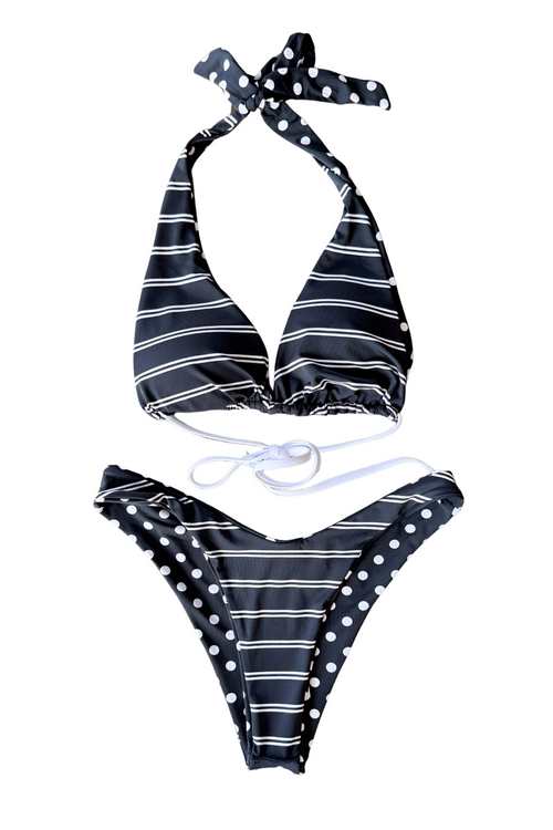 Reversible Stripe/Polka Dot Bikini Bottoms