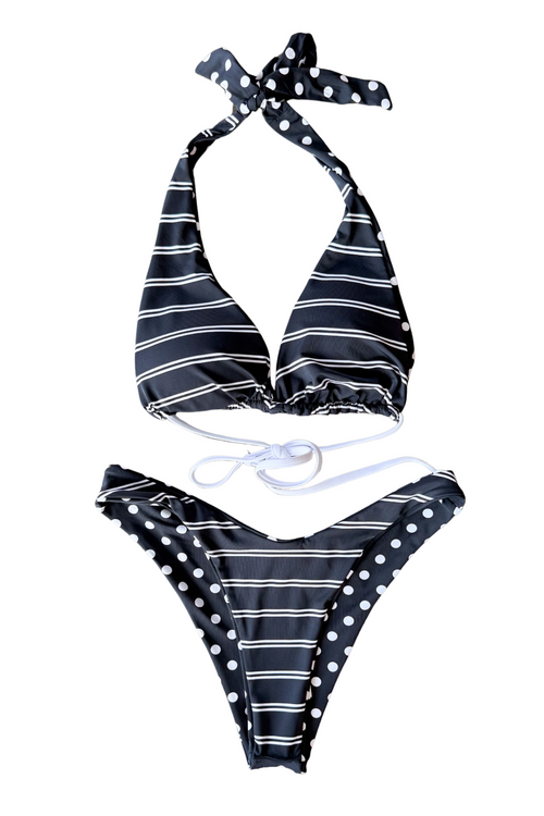 Reversible Stripe/Polka Dot Bikini Top
