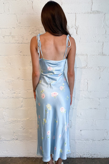 Sky Blooms Midi Dress