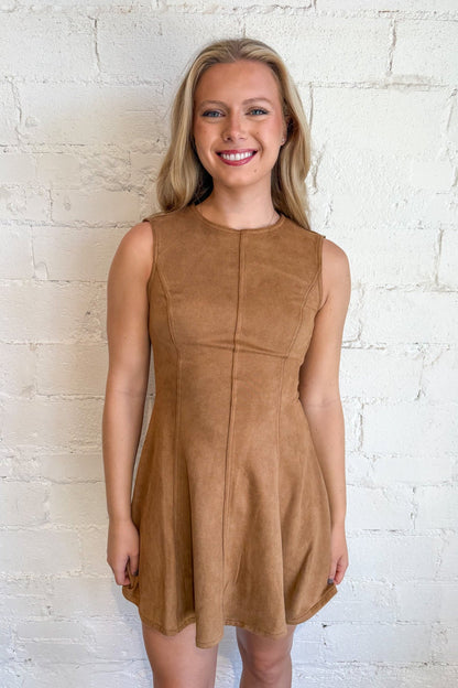 Slick & Suede Mini Dress