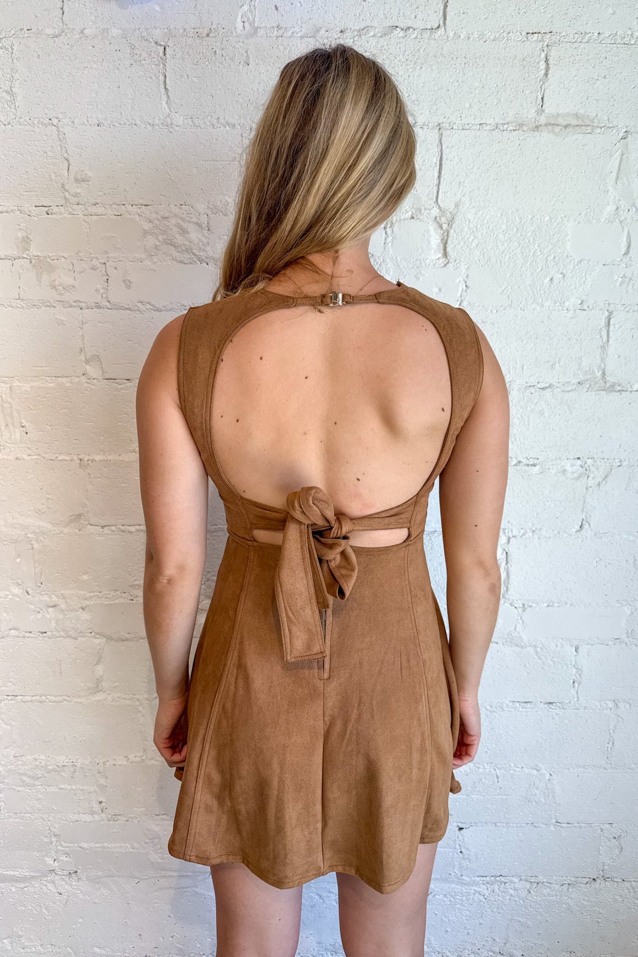 Slick & Suede Mini Dress