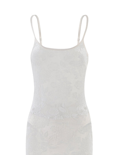 ZUZANNA DRESS - WHITE : BURN OUT : WHITE BURNOUT