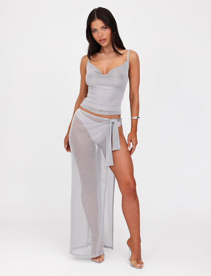 WYNNE TOP - GREY : SILVER