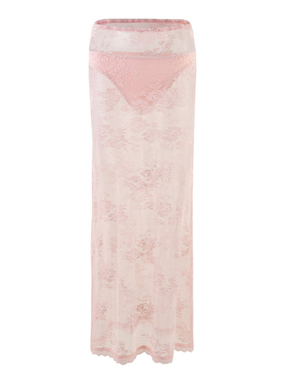 XADIE SKIRT - PINK : PASTEL PINK : PALE PINK