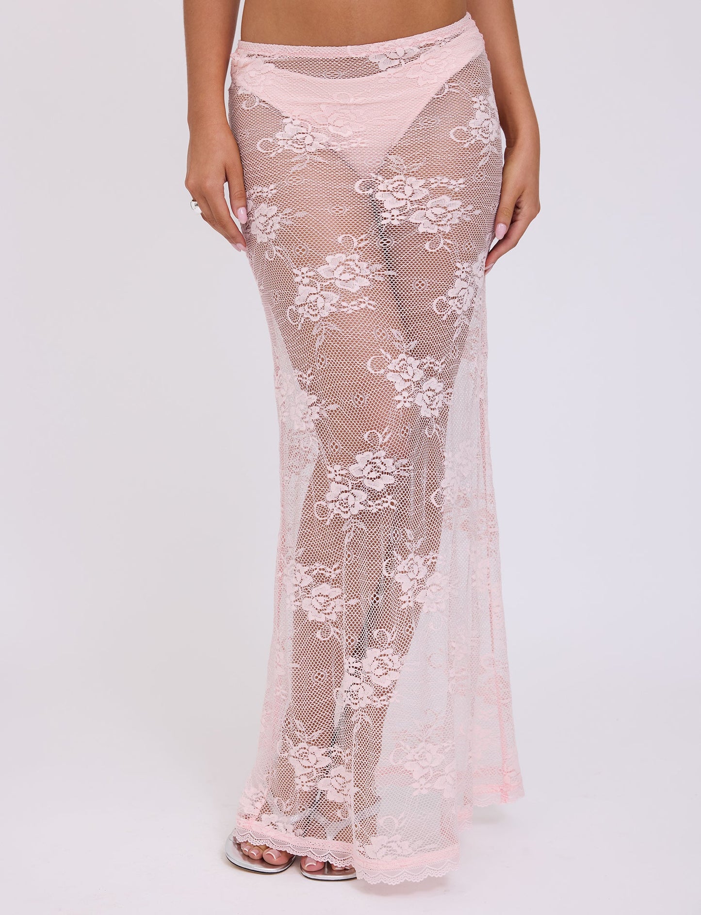 XADIE SKIRT - PINK : PASTEL PINK : PALE PINK