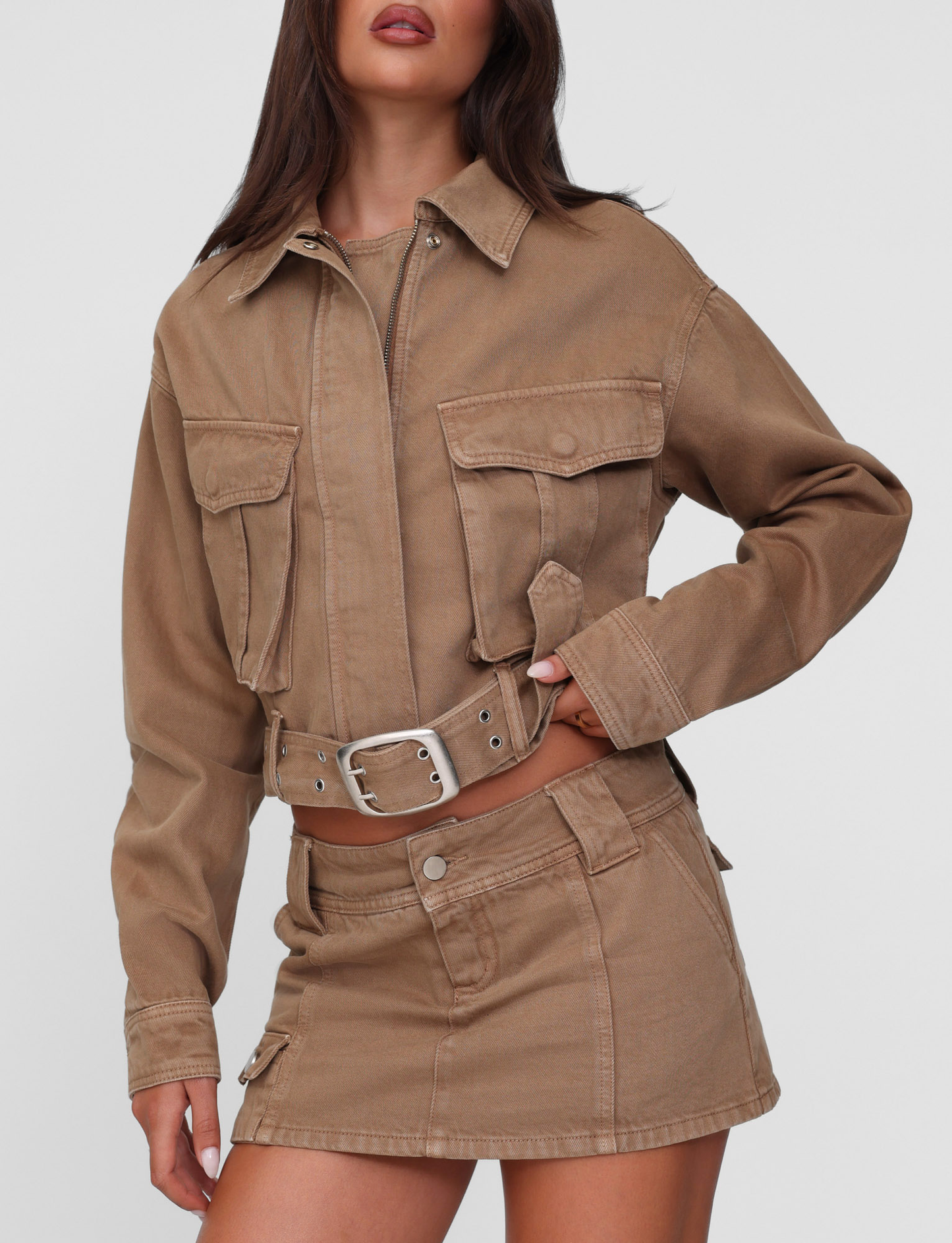 ZELIE MINI SKORT - NEUTRAL : SANDBLAST : WASHED TAN