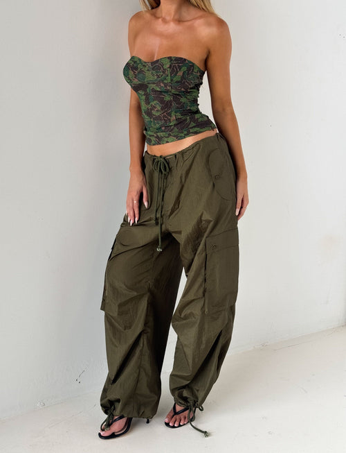 VIOLETTE PANT - GREEN : KHAKI GREEN
