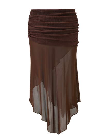 ZINNIA MIDI SKIRT - CHOCOLATE