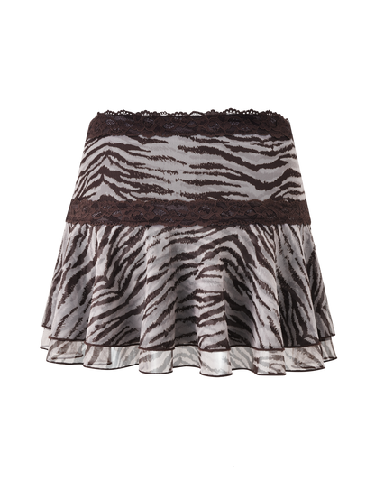 VIRA MINI SKIRT - NEUTRAL ZEBRA